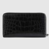 EMPORIO ARMANI Czarny portfel damski we wzór krokodyla