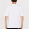 BALENCIAGA Męski biały t-shirt z czarnym logo
