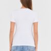 JUST CAVALLI Biały damski t-shirt Logo Gold