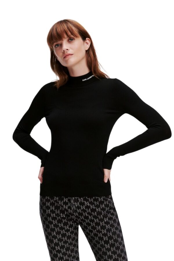 KARL LAGERFELD Czarny golf damski Classic Turtle Neck