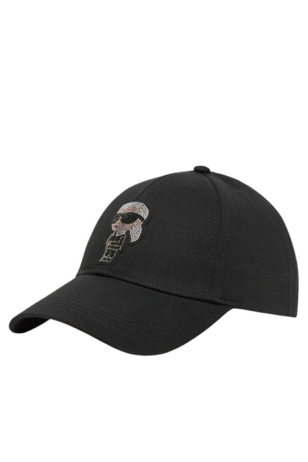 KARL LAGERFELD Czapka z daszkiem damska z cyrkonami Ikon