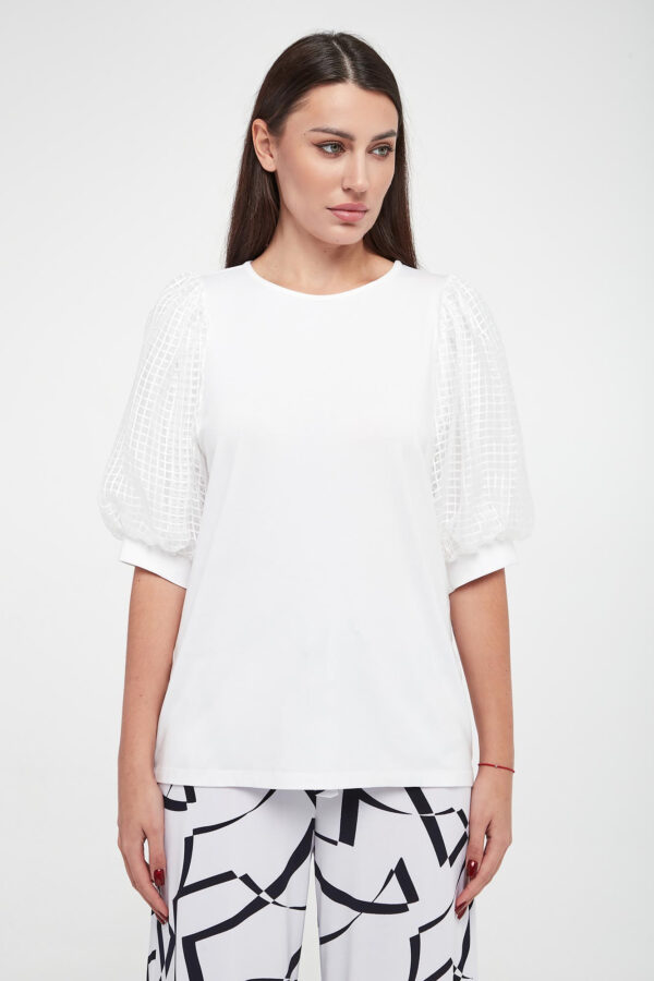 Bluzka damska z bufiastymi rękawami JOSEPH RIBKOFF