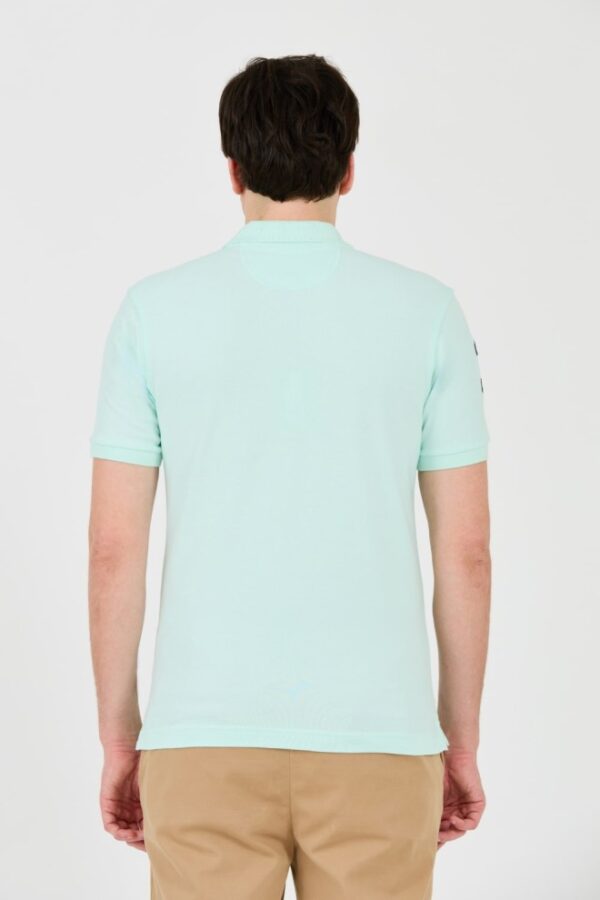 LA MARTINA Miętowe męskie polo z małym logo