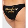 MOSCHINO Czarny dół od bikini ze złotym logo