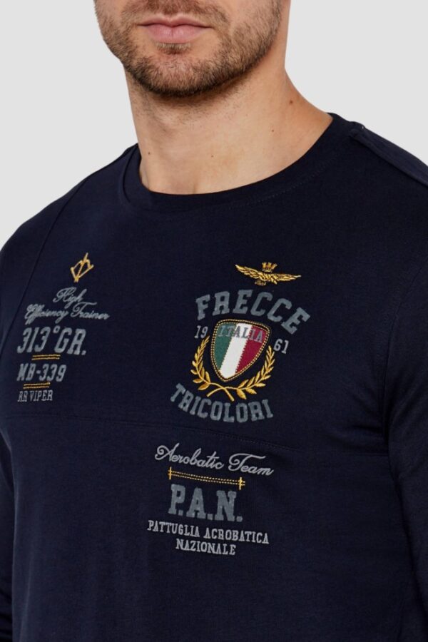 AERONAUTICA MILITARE Granatowy męski longsleeve