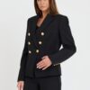 BALMAIN Czarna damska marynarka 6 Btn Gdp Jacket