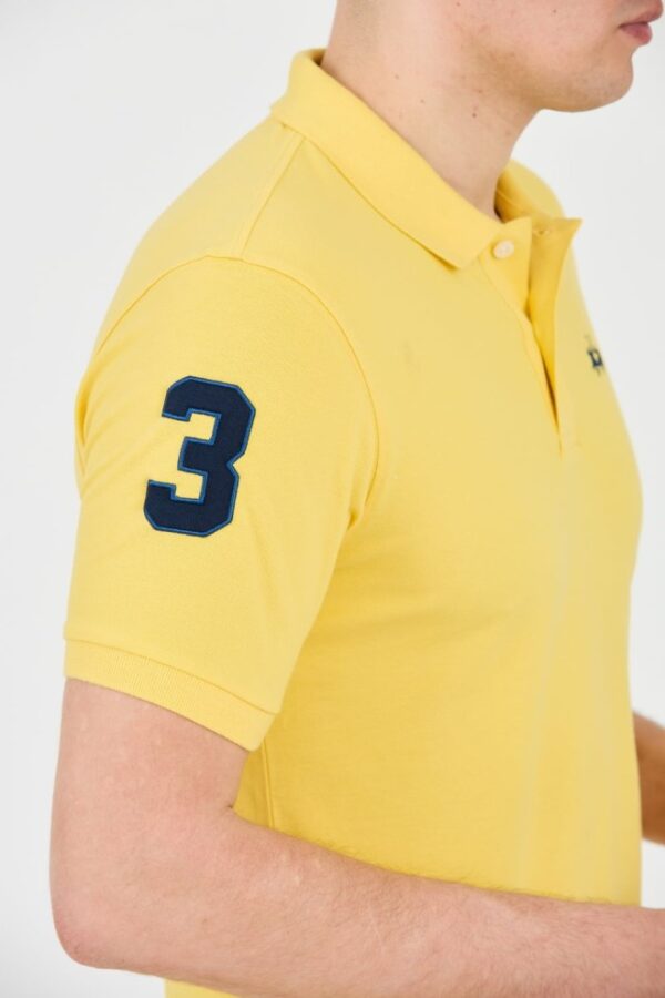 LA MARTINA Żółte męskie polo z małym logo
