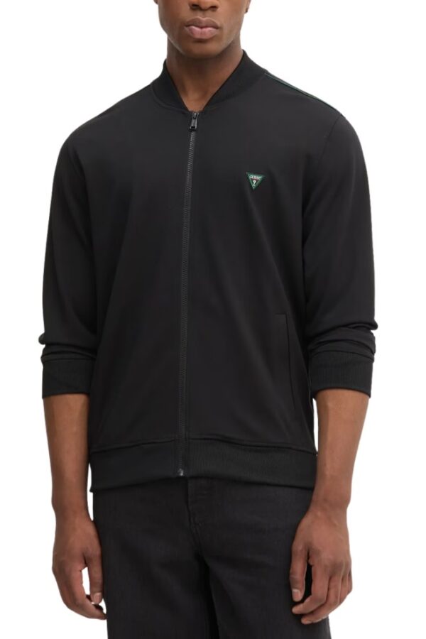 GUESS Czarna bluza męska rozpinana Truck Interlock