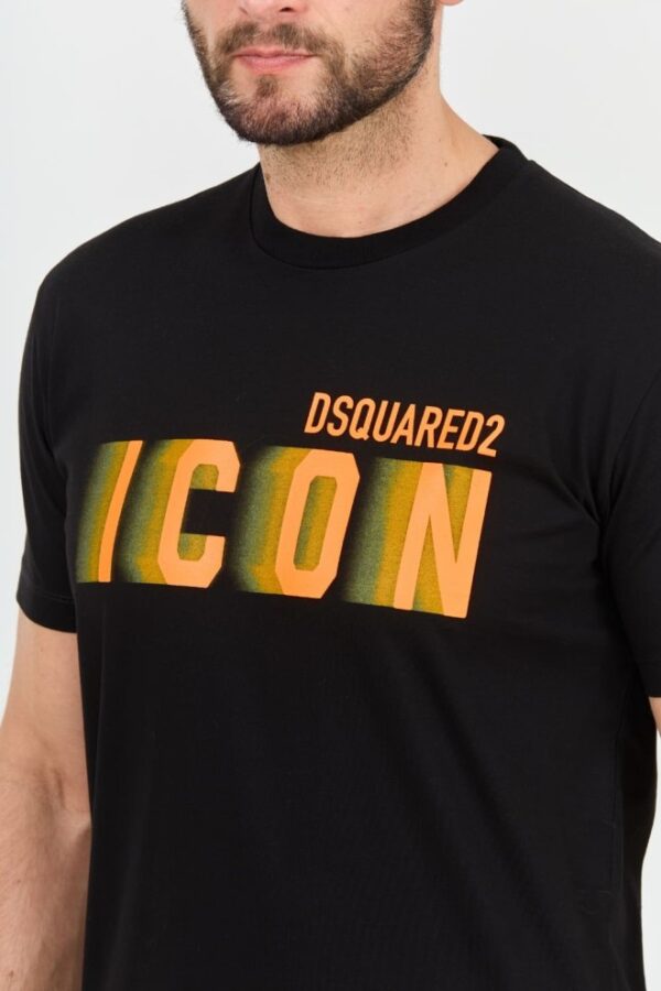 DSQUARED2 Czarny męski t-shirt Icon Blur Cool Fit Tee