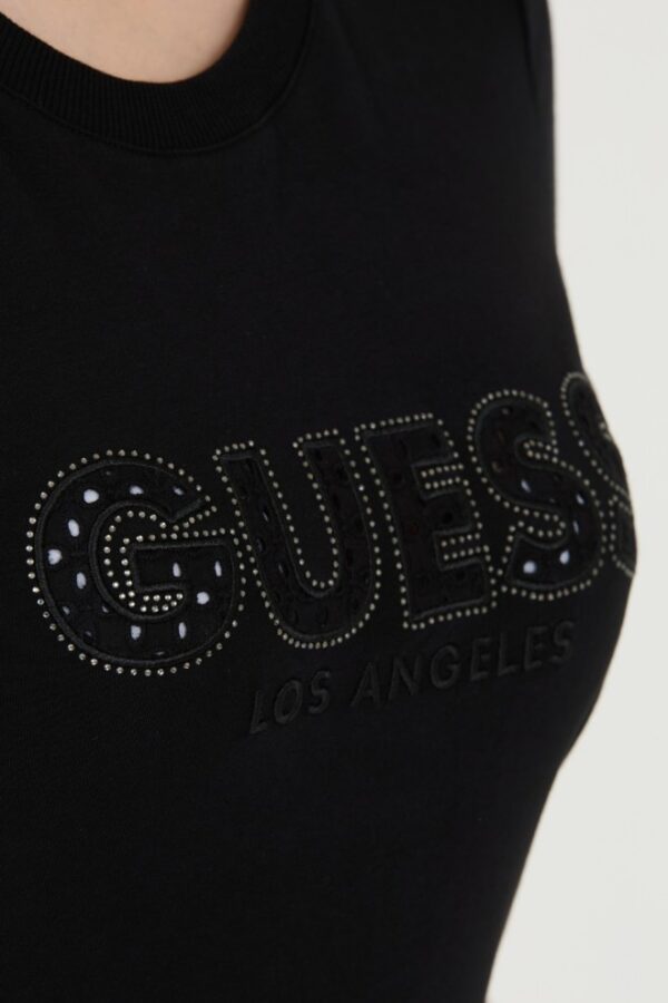 GUESS Czarny damski t-shirt Sangallo Tee