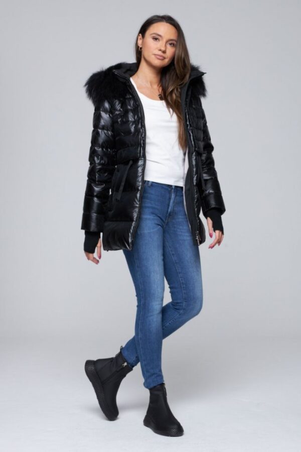 DIEGO M Puchowa kurtka damska z odpinanym kapturem, Rozmiar 42 EU - 46 IT