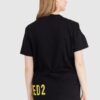 DSQUARED2 Czarny t-shirt damski z tygrysem