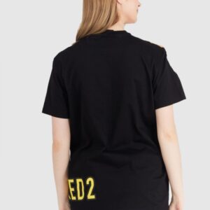 DSQUARED2 Czarny t-shirt damski z tygrysem