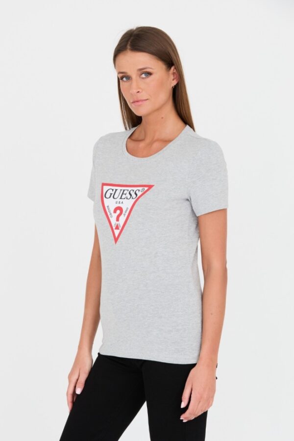 GUESS Szary damski t-shirt bawełniany Original Tee