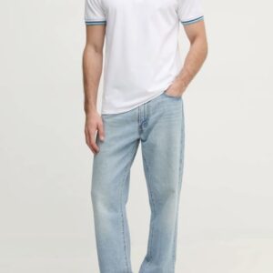 GUESS Białe męskie polo Pique