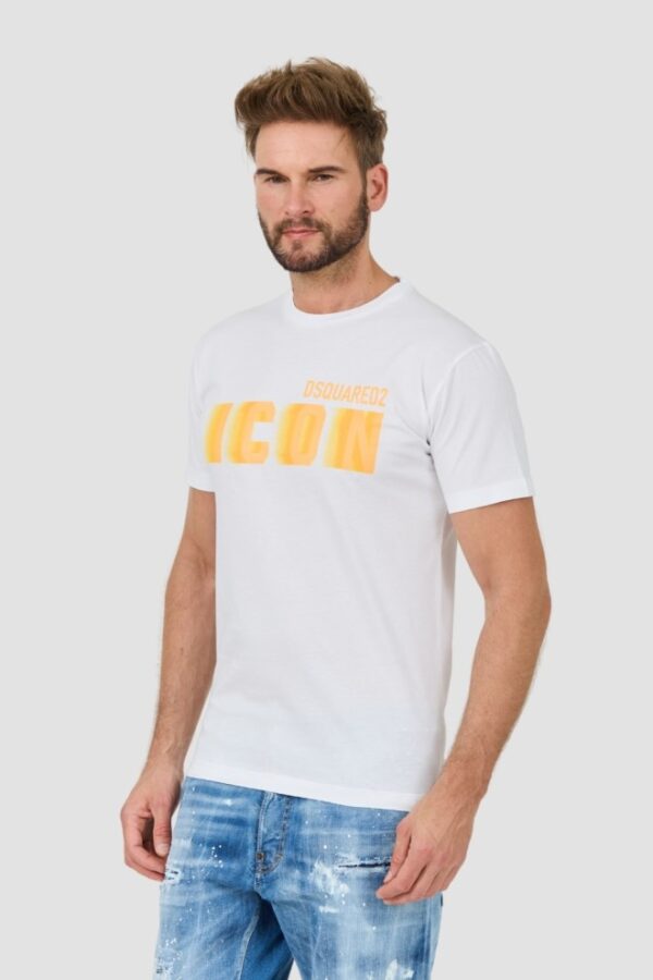 DSQUARED2 Biały męski t-shirt Icon Blur Cool Fit Tee