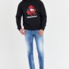 DSQUARED2 Czarna bluza męska leaf buddy z kapturem