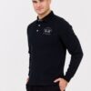 LA MARTINA Czarny męski longsleeve polo HEAVY JERSEY