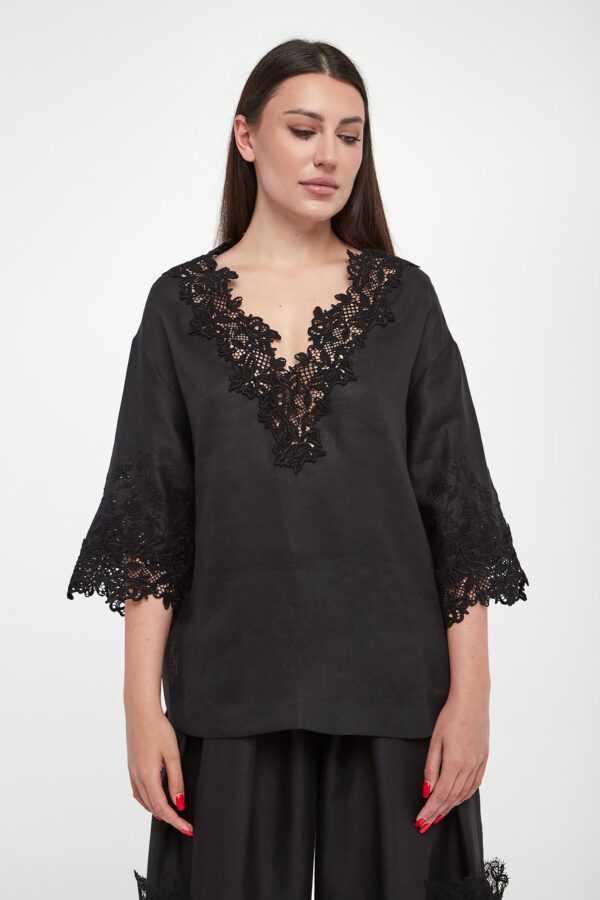 3a9b4e527fbcf5757bf707ee6ddd2dbd5eb5ba11 Bluzka damska lniana ERMANNO SCERVINO LIFE