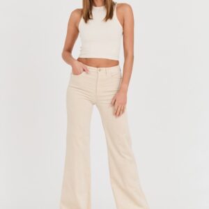 7 FOR ALL MANKIND Beżowe damskie spodnie Modern Dojo Velvet