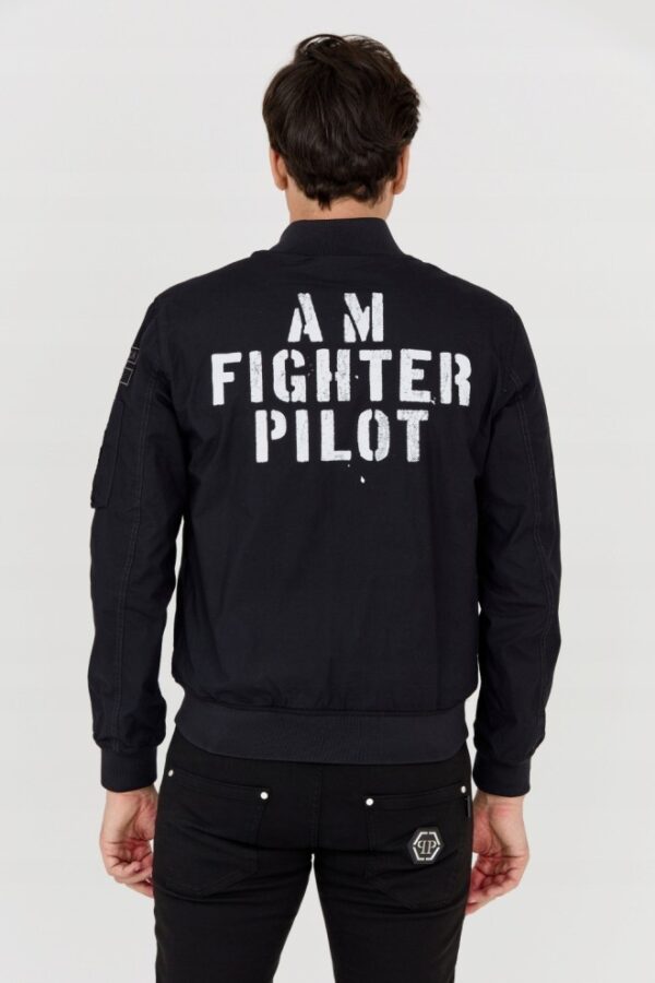 AERONAUTICA MILITARE Męska czarna bomberka, Rozmiar 52