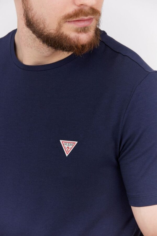 GUESS Granatowy t-shirt męski z małym logo
