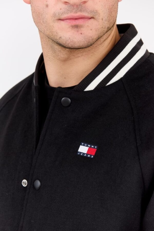 TOMMY JEANS Czarny męski bomber z domieszką wełny Varsity