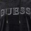 GUESS Сzarna damska długa welurowa bluza Couture