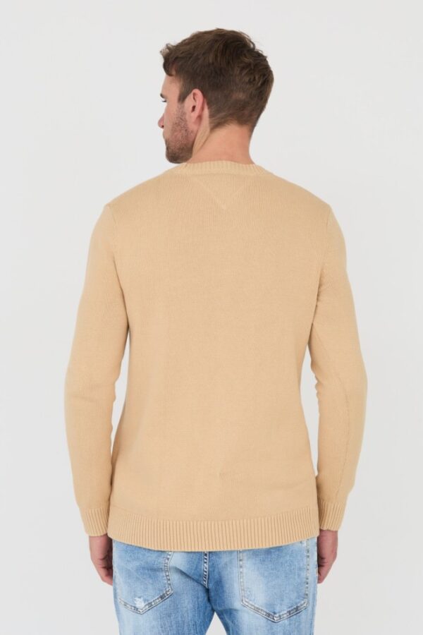 TOMMY JEANS Beżowy męski sweter