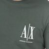 ARMANI EXCHANGE Szaro-zielony t-shirt męski z wyszywanym logo
