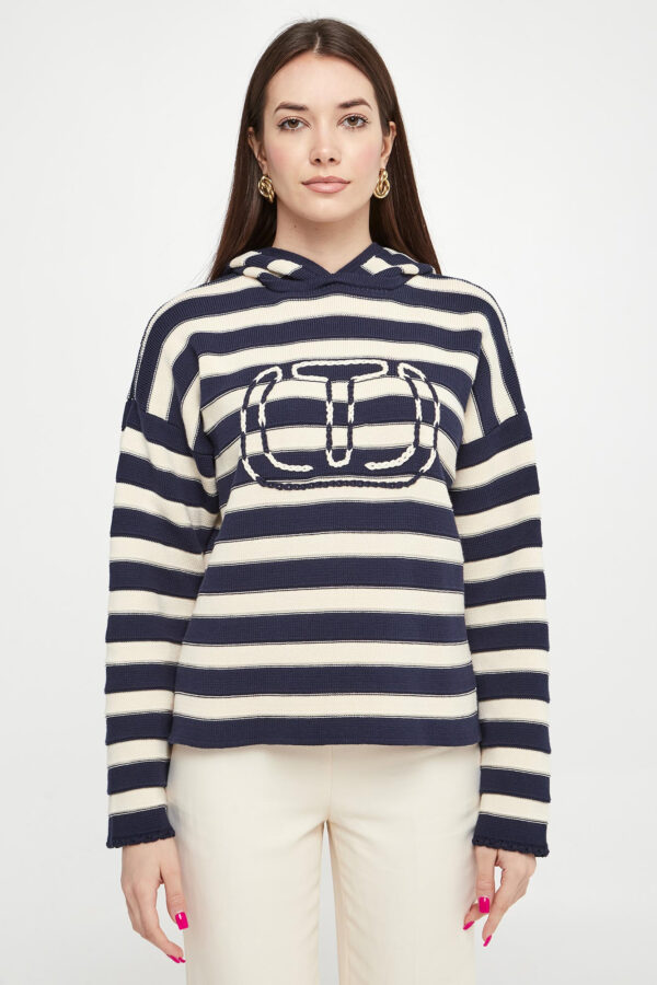 3c58d43a1d72918f00ff9dc3c97525c7d74f62f5 Sweter damski z kapturem TWINSET