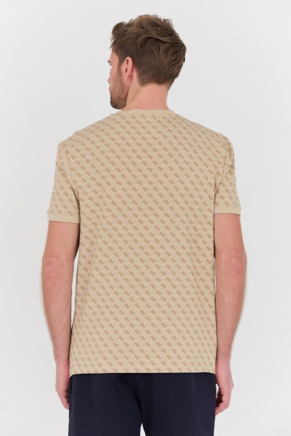 GUESS Beżowy męski t-shirt Jamey