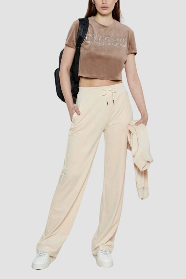 GUESS Brązowy damski top Couture Tee