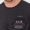 AERONAUTICA MILITARE Grafitowy bawełniany męski t-shirt M.C