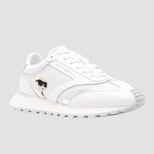 KARL LAGERFELD Białe damskie sneakersy skórzane Kapri Karl NFT Lo Lace