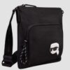 KARL LAGERFELD Czarna męska torba K/ikonik 2.0 Nylon Flat Cb
