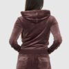 JUICY COUTURE Brązowa bluza damska rozpinana z weluru