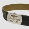 AERONAUTICA MILITARE Zielony męski pasek Herringbone Ribbon Bel, Rozmiar 100