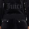 JUICY COUTURE Damska czarna bluza Robertson Jewelled Velour Hoodie