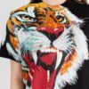 DSQUARED2 Czarny t-shirt damski z tygrysem