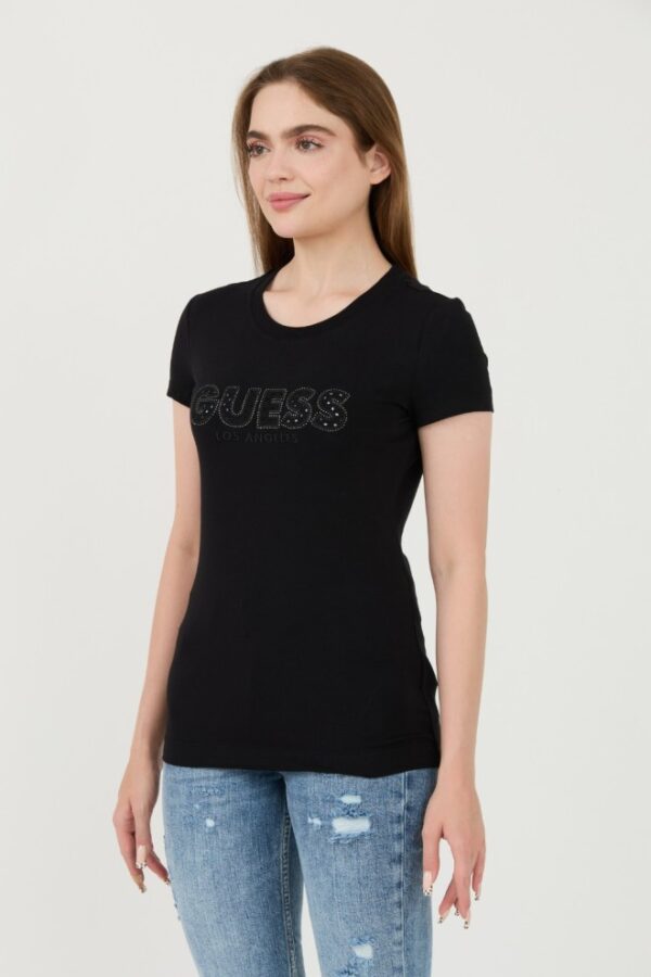 GUESS Czarny damski t-shirt Sangallo Tee