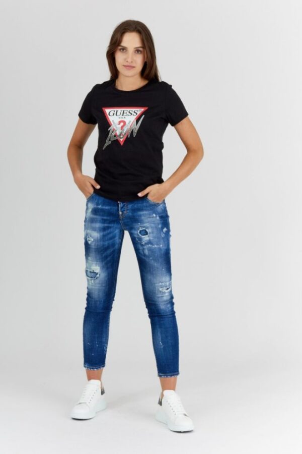 GUESS Czarny t-shirt damski icon