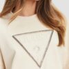 GUESS Beżowa damska bluza z cyrkoniami Rachele