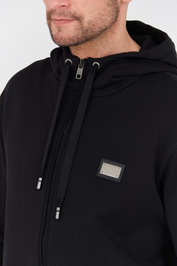 DOLCE & GABBANA Czarna męska bluza z kapturem, Rozmiar 52