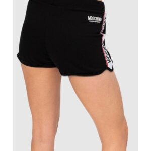 41a8100eb9cfaa20cbaea04978fcaac4999b2c20 MOSCHINO Czarne szorty damskie z lampasami