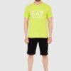 EA7 Zielony męski t-shirt z dużym białym logo