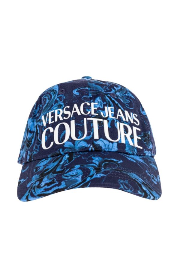 VERSACE JEANS COUTURE Granatowa bawełniana czapka z daszkiem The Middle