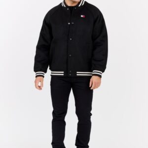 TOMMY JEANS Czarny męski bomber z domieszką wełny Varsity