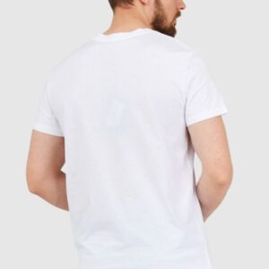 4413938168066ff7a73cf0e8201c5f5705862557 BALMAIN Biały t-shirt męski z małym aksamitnym logo