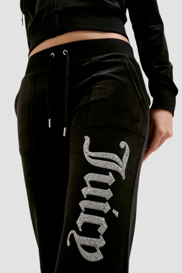 JUICY COUTURE Czarne damskie spodnie dresowe Layla Caviar Trackpant